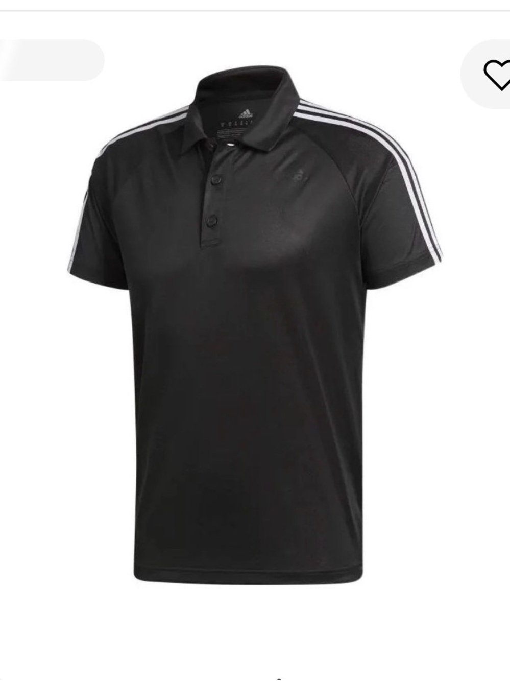 adidas Black Polo with White Three-Stripes